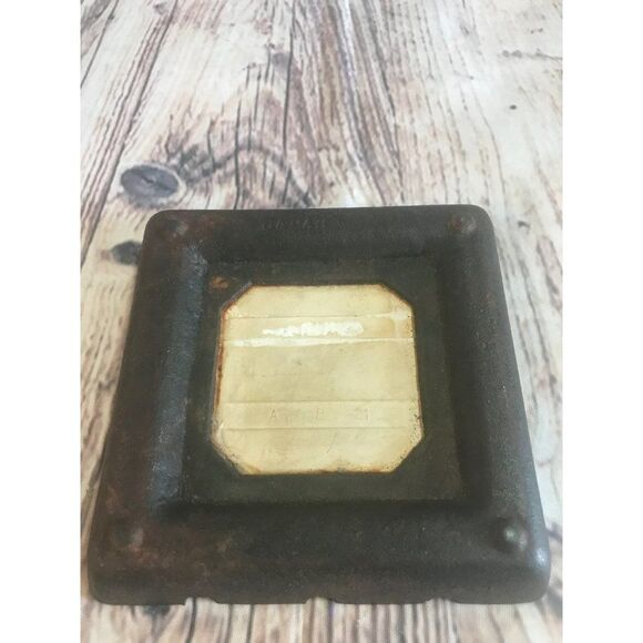 Vintage cast iron ceramic tile Cancer ash tray June 22- July 23. - Picture 3 of 5